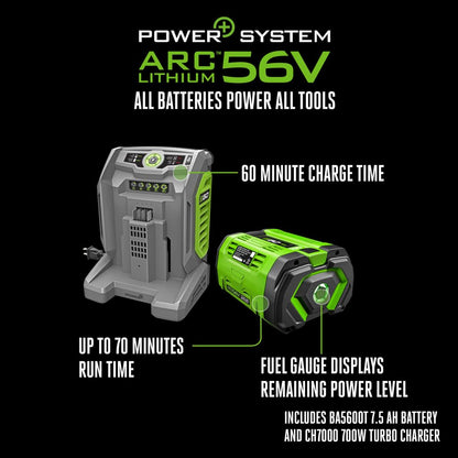 Electric Lawn Mower, Self-Propelled Cordless with 22" Aluminum Deck, Select Cut and Touch Drive, Includes 56V 10.0Ah Battery and Charger - LM2206SP