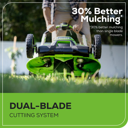60V 25" Cordless Lawn Mower, Brushless Self-Propelled Electric Mower with 2x4.0Ah Batteries & Dual-Port Charger, 80-Min Runtime for Large Yards (Up to 1 Acre), Quiet Mower for Homeowners
