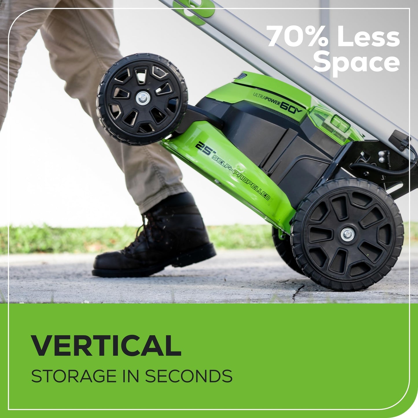 60V 25" Cordless Lawn Mower, Brushless Self-Propelled Electric Mower with 2x4.0Ah Batteries & Dual-Port Charger, 80-Min Runtime for Large Yards (Up to 1 Acre), Quiet Mower for Homeowners