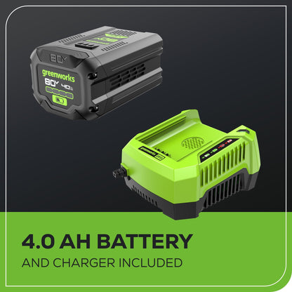 80V 21" Self-Propelled Cordless Lawn Mower – Brushless Motor, LED Lights, 4.0Ah Battery & Rapid Charger (75+ Compatible Tools)