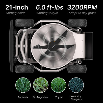 S1 4WD 18Ah Remote Control Lawn Mower, All-Season Yard Care, 75% (37°) Slope Climbing, 21" Cutting Width, 1.5–4.3" Adjustable Cutting Height, Up to 1.12 Acres