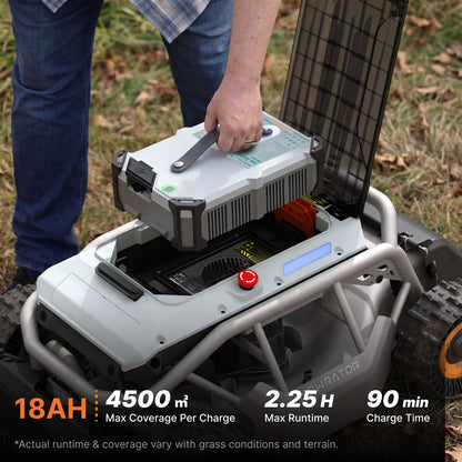 S1 4WD 18Ah Remote Control Lawn Mower, All-Season Yard Care, 75% (37°) Slope Climbing, 21" Cutting Width, 1.5–4.3" Adjustable Cutting Height, Up to 1.12 Acres