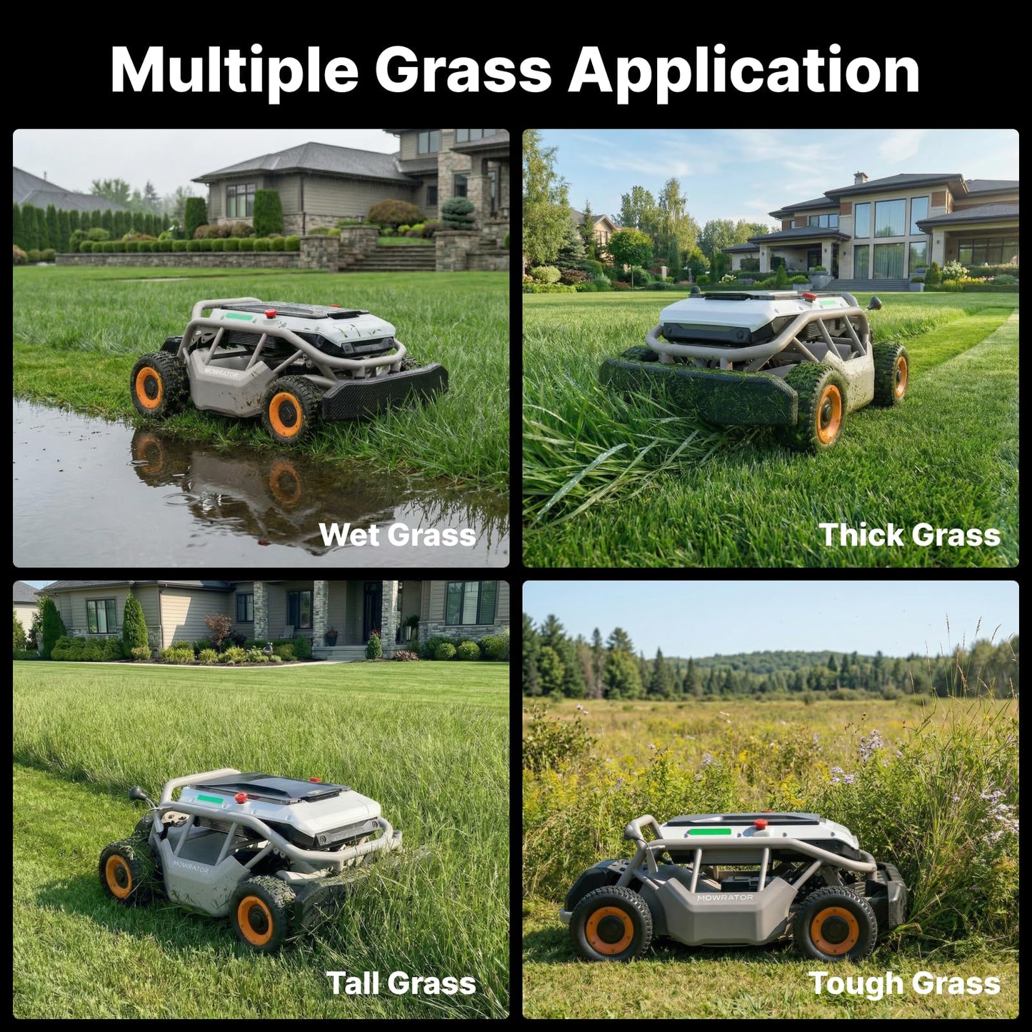 S1 4WD 18Ah Remote Control Lawn Mower, All-Season Yard Care, 75% (37°) Slope Climbing, 21" Cutting Width, 1.5–4.3" Adjustable Cutting Height, Up to 1.12 Acres