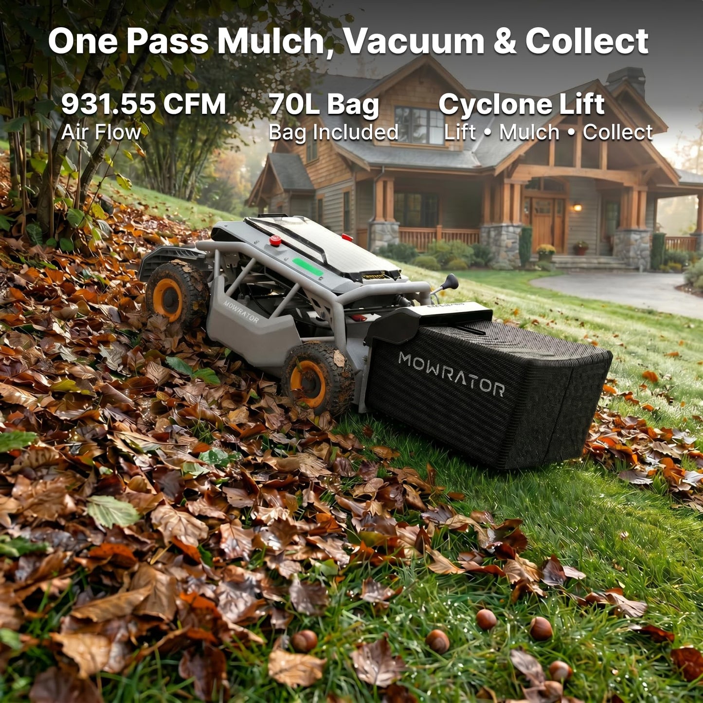 S1 4WD 18Ah Remote Control Lawn Mower, All-Season Yard Care, 75% (37°) Slope Climbing, 21" Cutting Width, 1.5–4.3" Adjustable Cutting Height, Up to 1.12 Acres