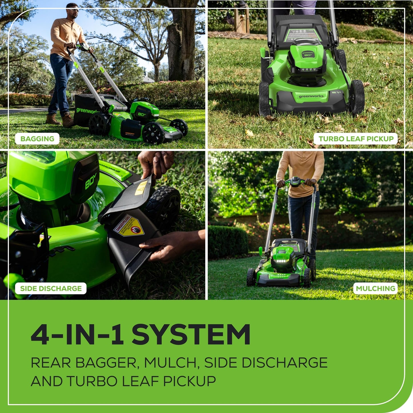 80V 21" Self-Propelled Cordless Lawn Mower – Brushless Motor, LED Lights, 4.0Ah Battery & Rapid Charger (75+ Compatible Tools)